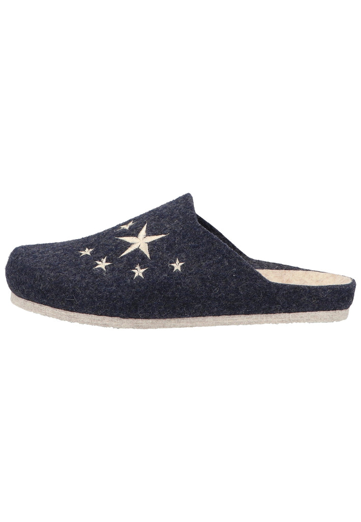 Cosmos Comfort Hausschuhe Wolle Navy