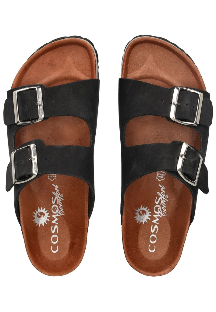 Cosmos Comfort Pantoletten Leder Schwarz