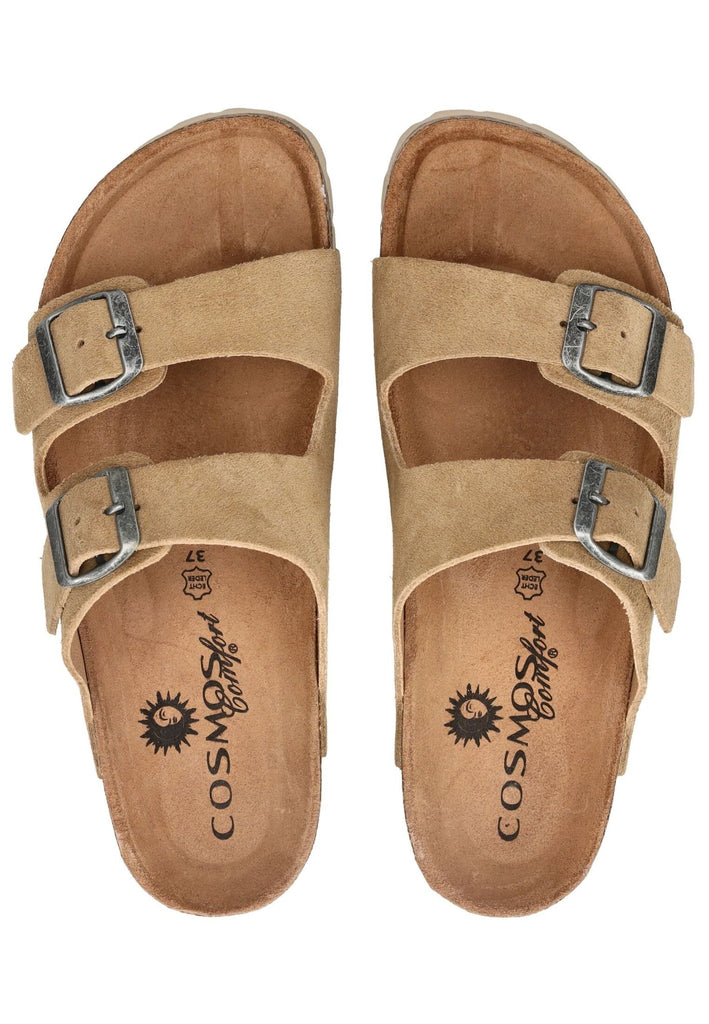 Cosmos Comfort Pantoletten Leder Taupe