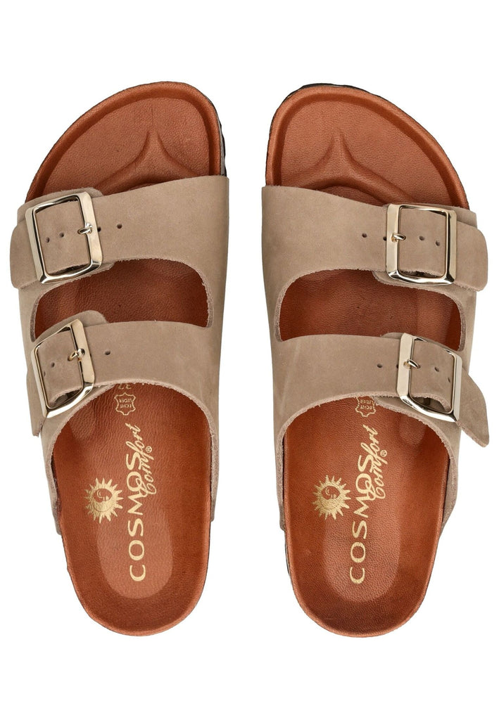 Cosmos Comfort Pantoletten Leder Taupe