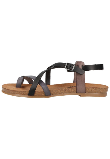 Sandalen Cosmos Comfort Zehensteg Leder Schwarz