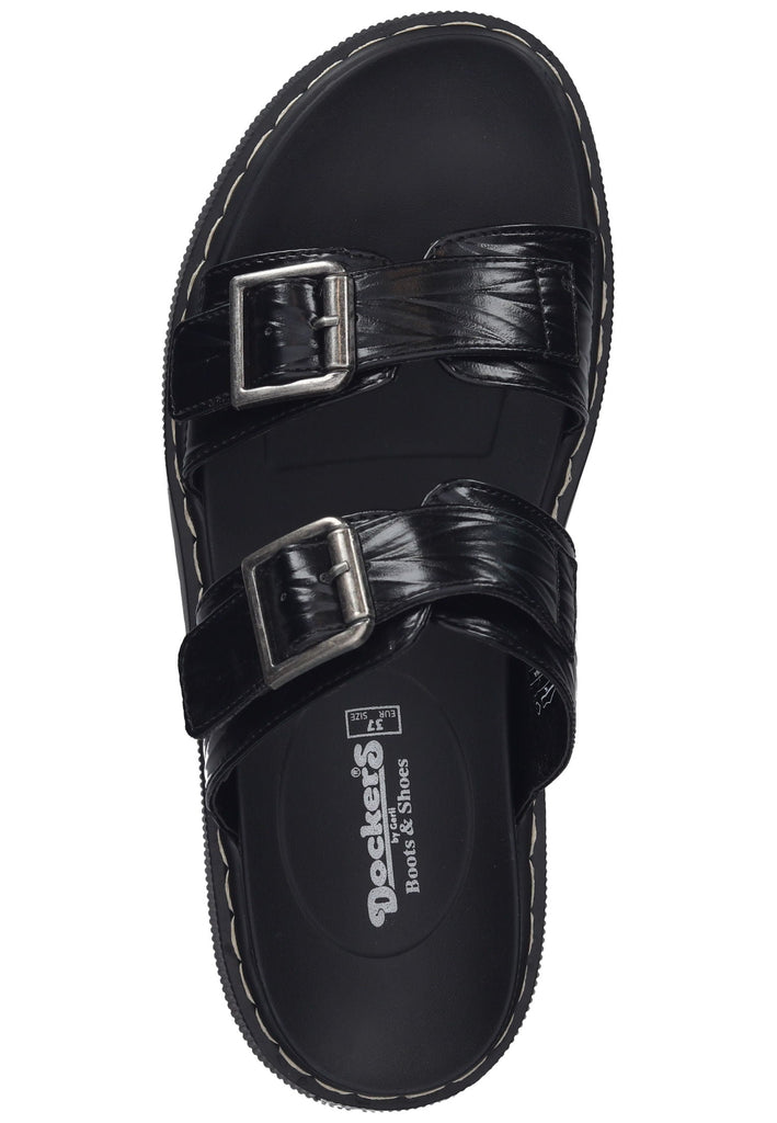 Dockers Pantoletten Lederimitat Schwarz