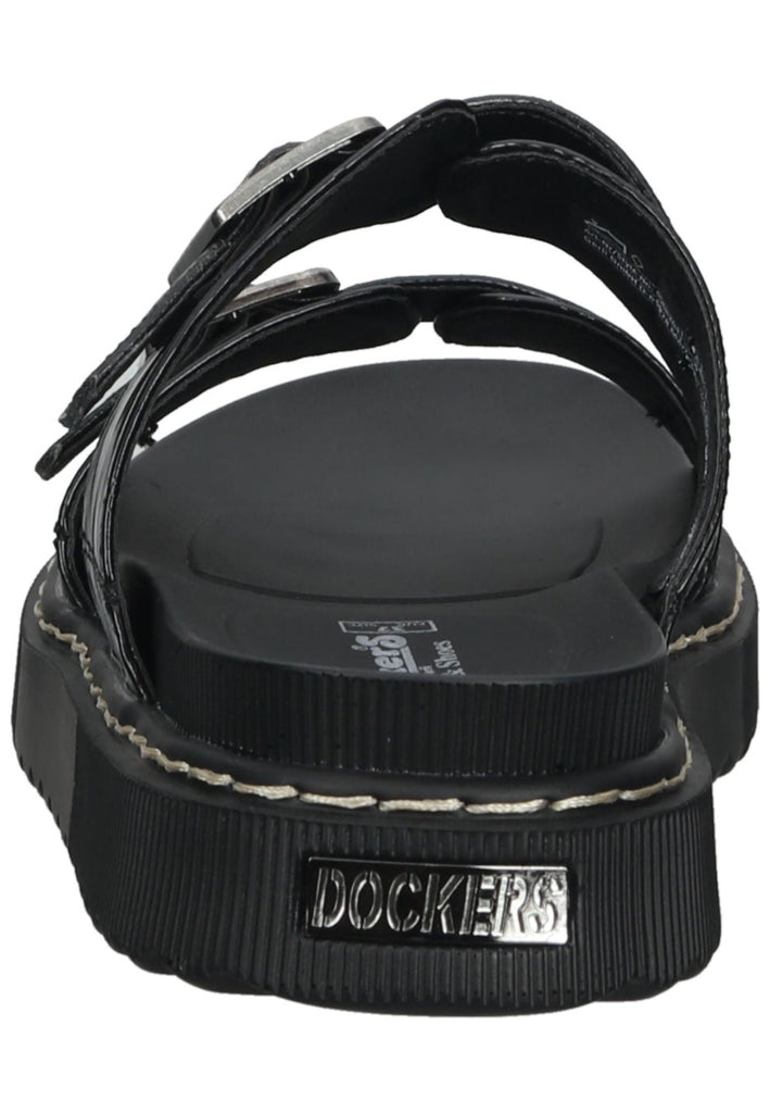 Dockers Pantoletten Lederimitat Schwarz