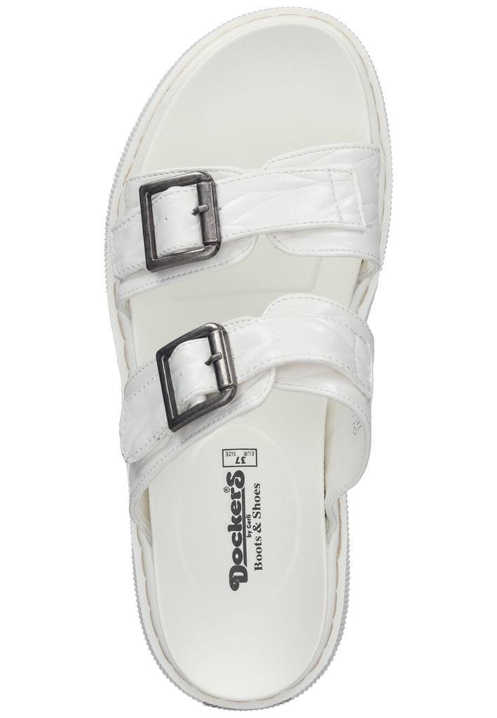 Dockers Pantoletten Lederimitat Weiß