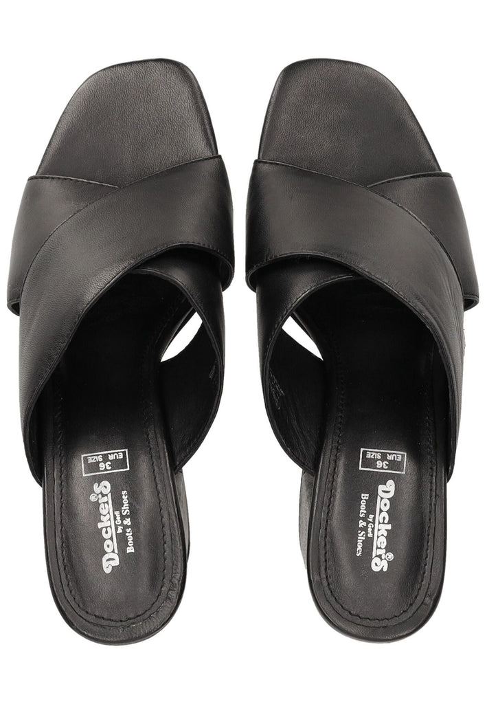 Dockers Pantoletten Nappaleder Schwarz