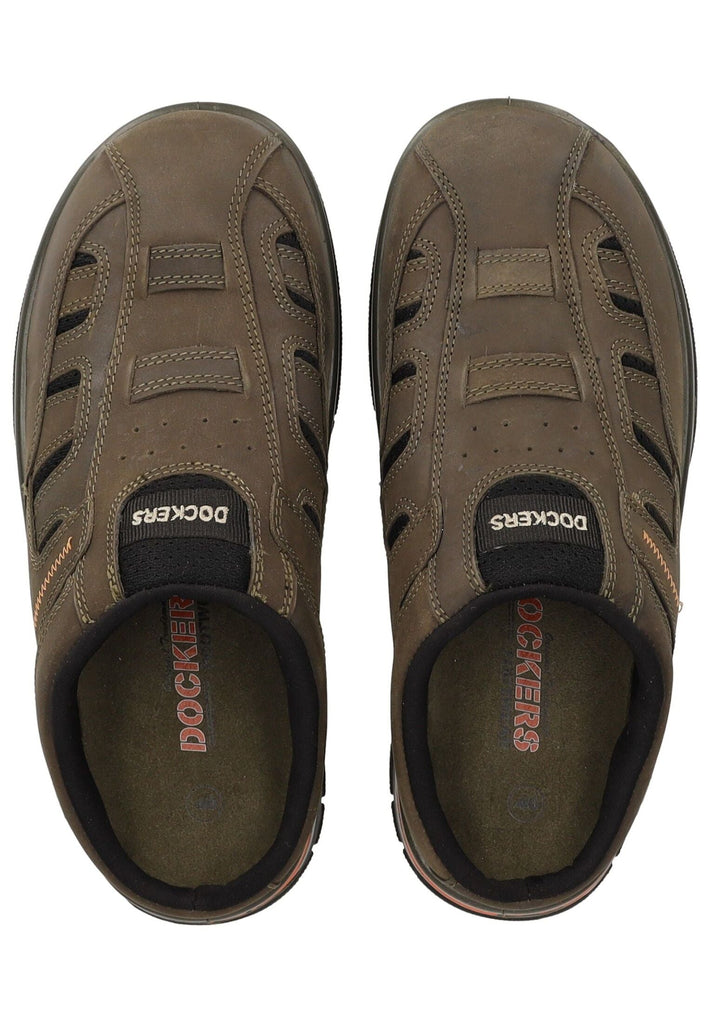 Dockers Pantoletten Nubukleder Olive