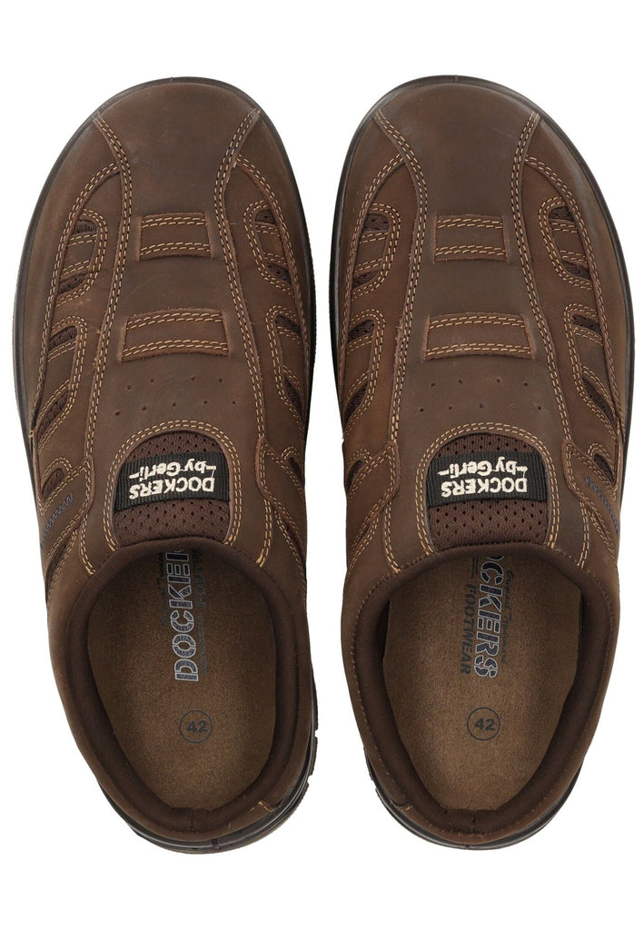 Dockers Pantoletten Nubukleder Schoko