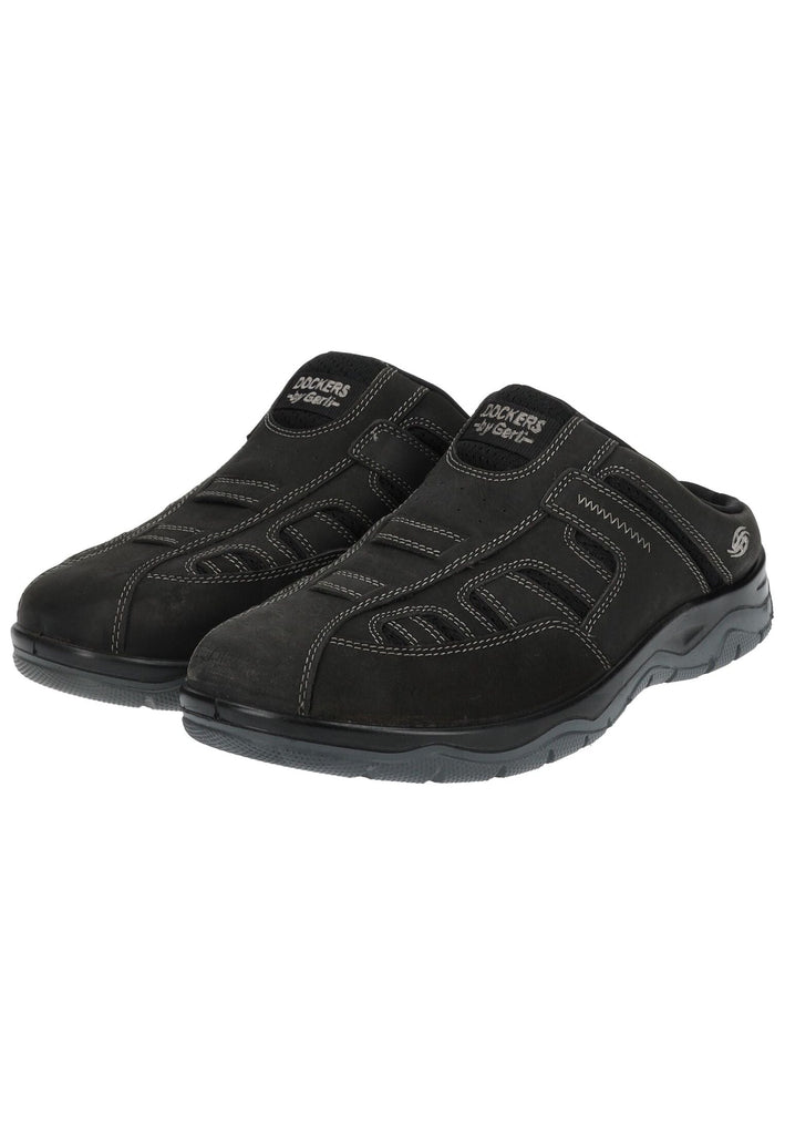Dockers Pantoletten Nubukleder Schwarz