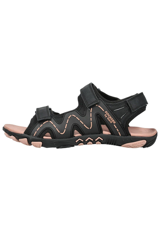 Dockers Sandalen Lederimitat Schwarz/Rosa