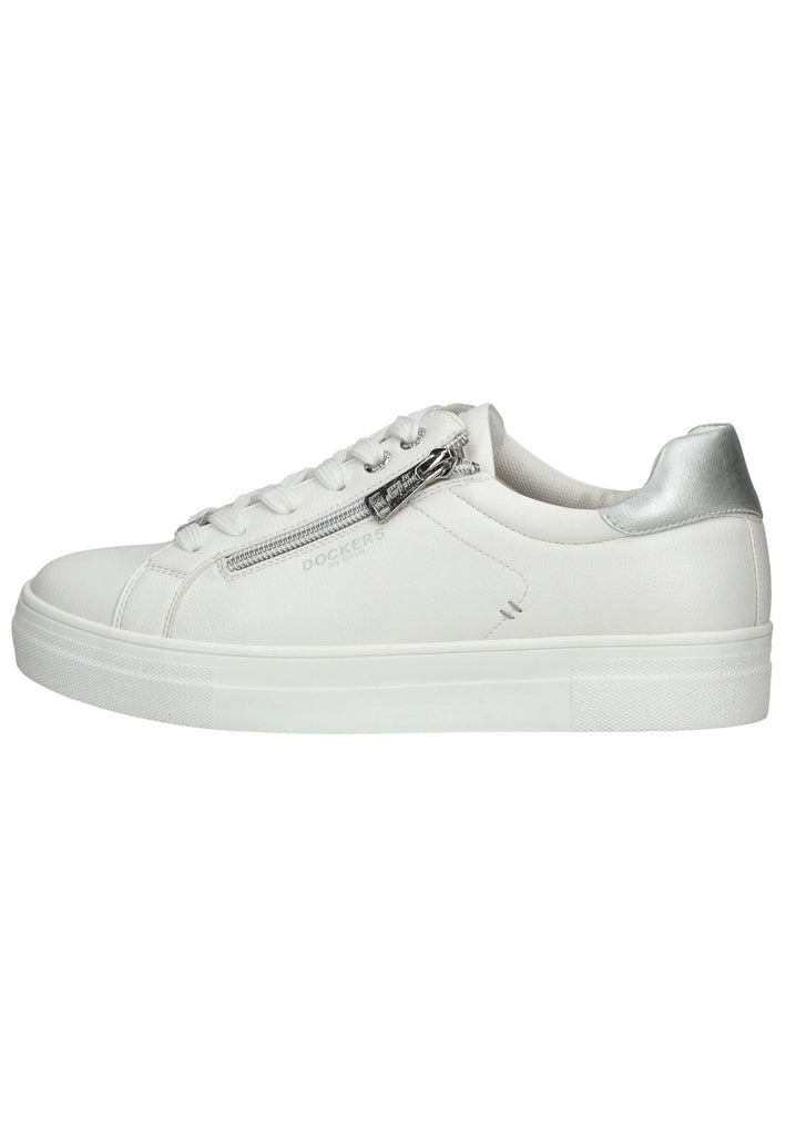 Sneaker Dockers Sneaker Lederimitat Weiß/Silber
