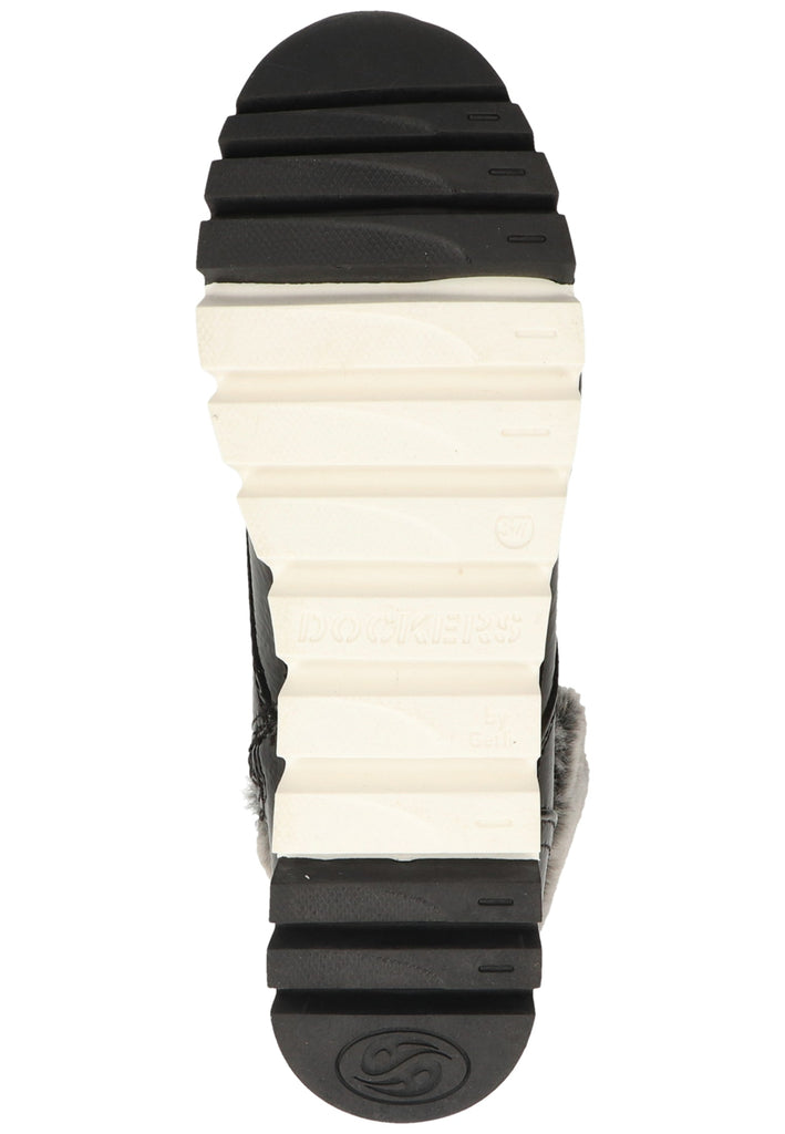 Dockers Sneaker Lederimitat Schwarz/Grau Warmfutter