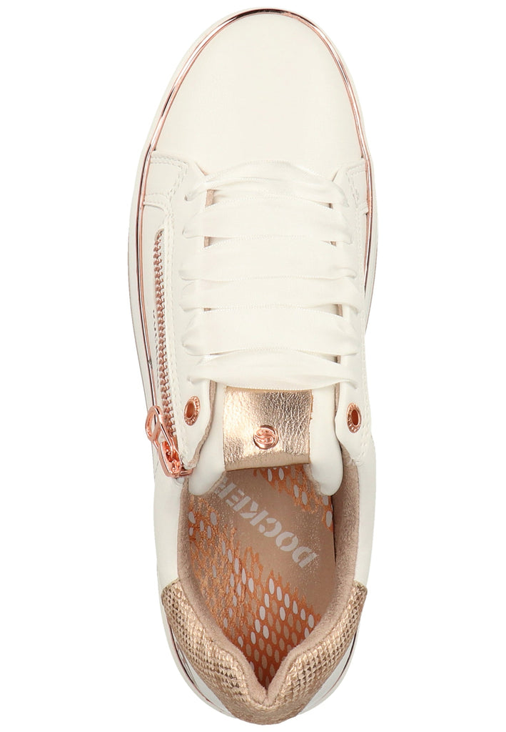 Dockers Sneaker Lederimitat Weiß/Rosa