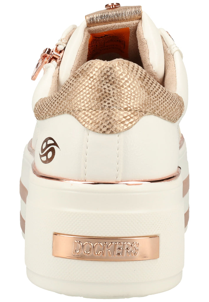 Dockers Sneaker Lederimitat Weiß/Rosa