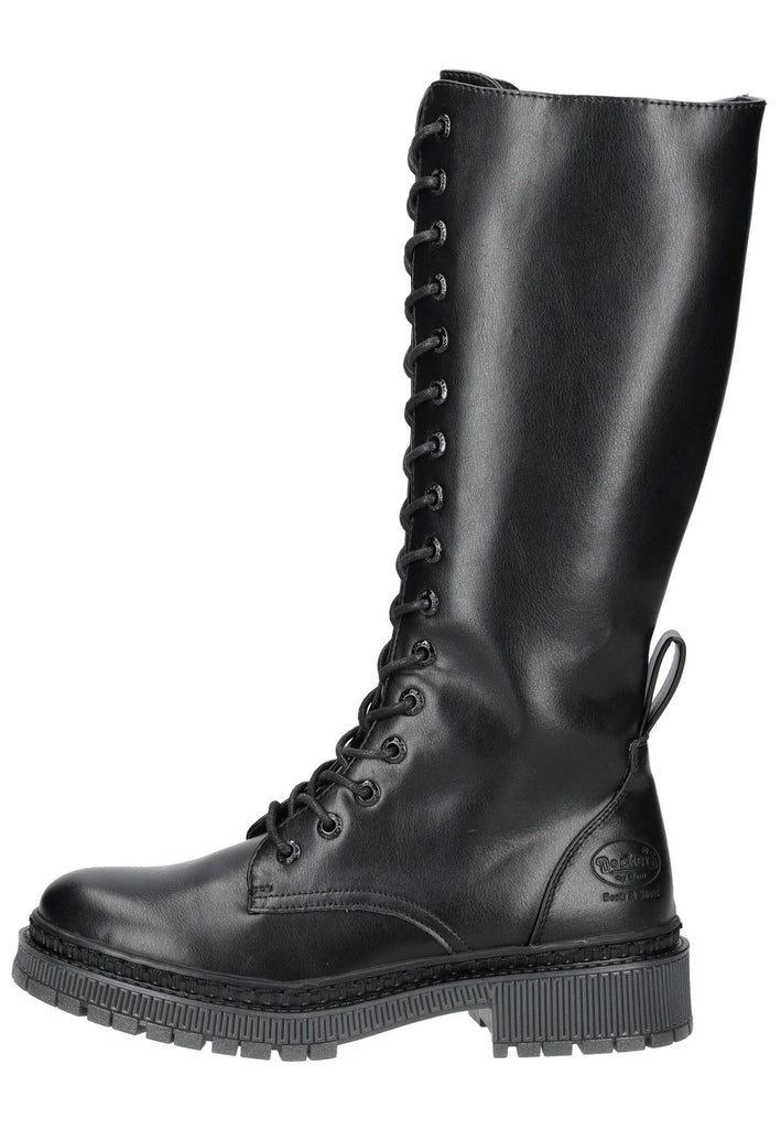 Dockers Stiefel Lederimitat Schwarz Warmfutter