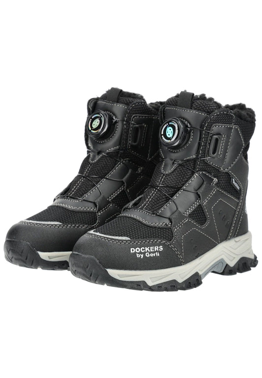 Dockers Stiefel Lederimitat Schwarz Warmfutter