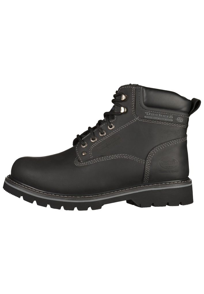 Dockers Stiefelette Leder Schwarz Warmfutter