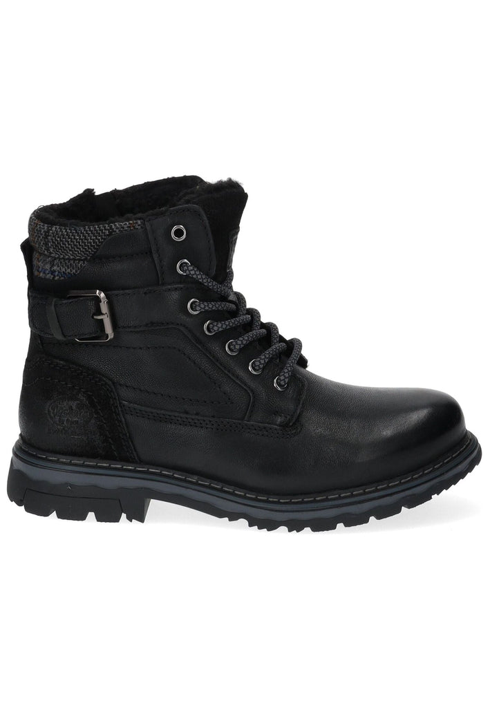 Dockers Stiefelette Leder Schwarz Warmfutter