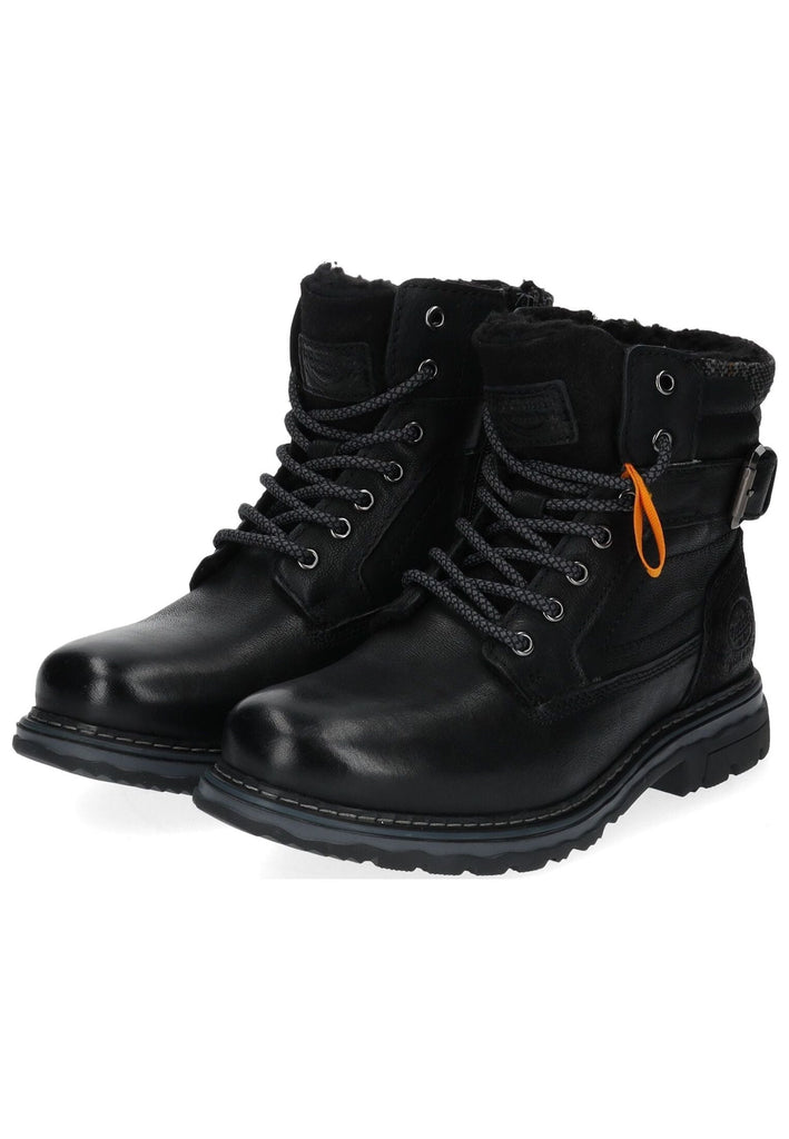 Dockers Stiefelette Leder Schwarz Warmfutter