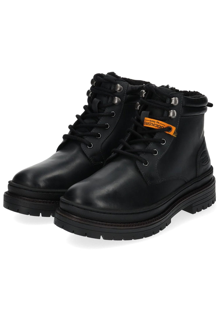 Dockers Stiefelette Leder Schwarz Warmfutter