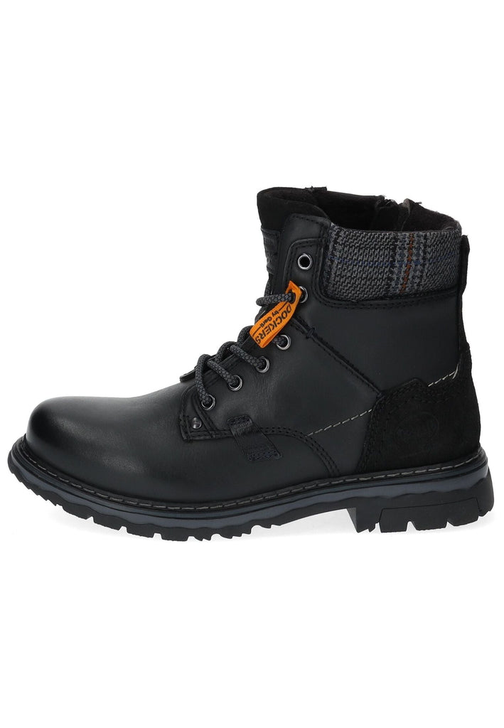Dockers Stiefelette Leder Schwarz Warmfutter