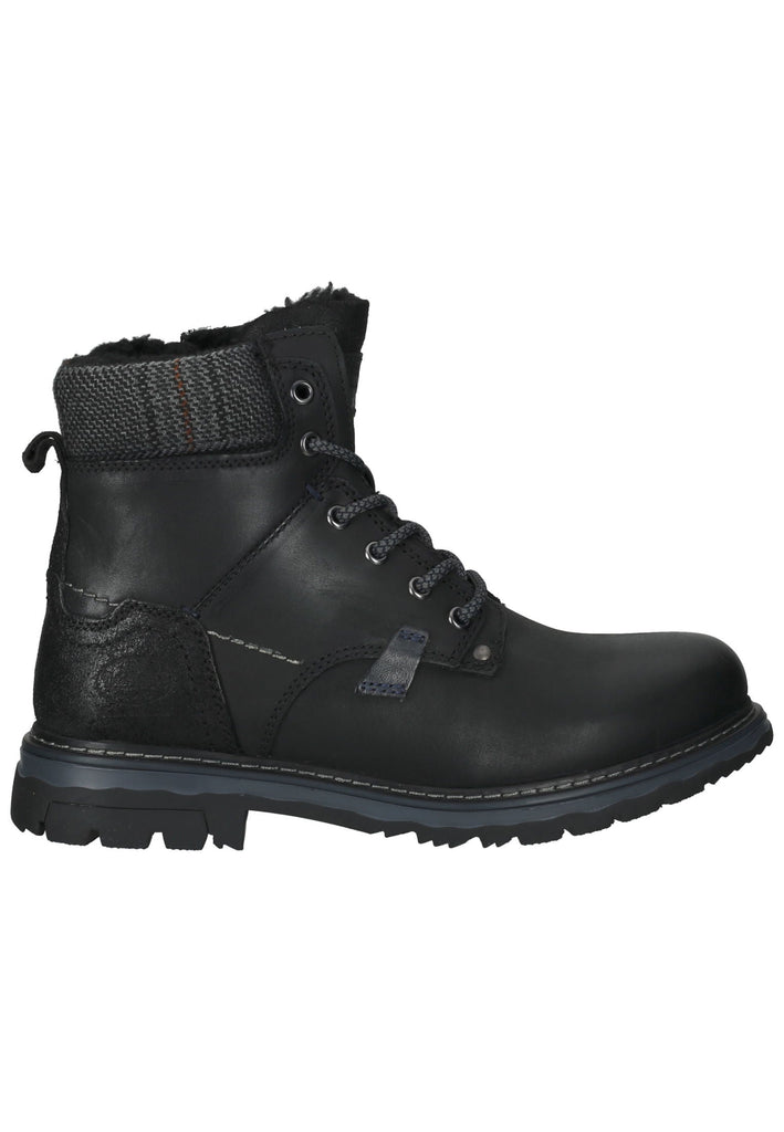 Dockers Stiefelette Leder Schwarz Warmfutter