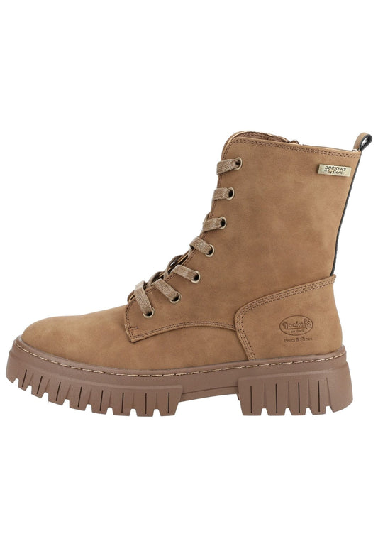 Dockers Stiefelette Lederimitat Braun/Schwarz Warmfutter