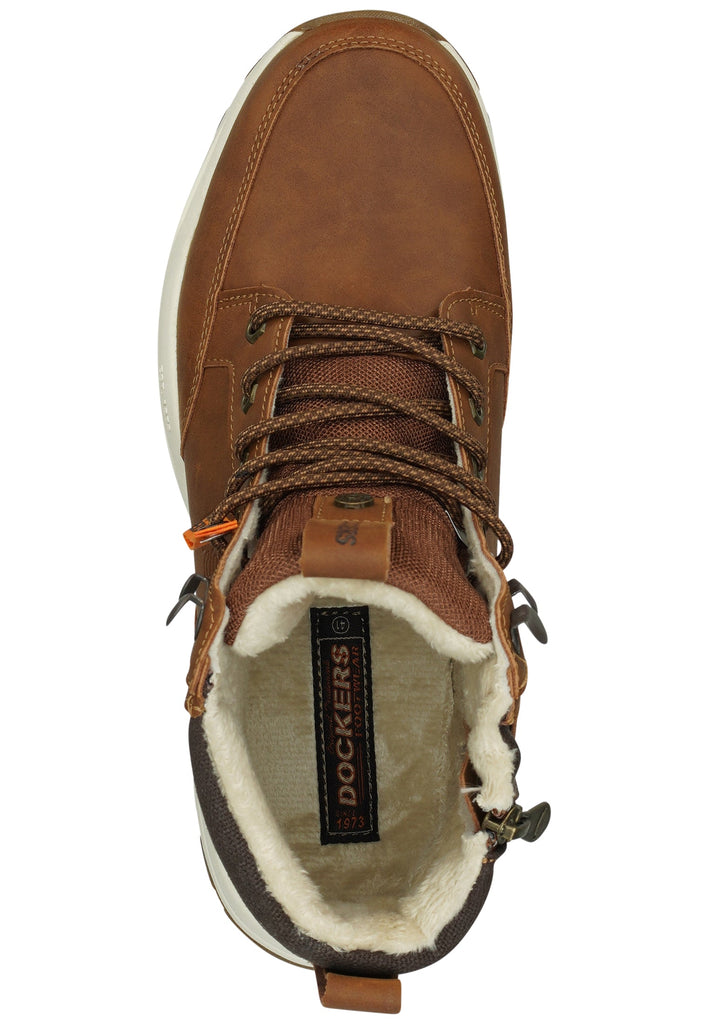 Dockers Stiefelette Lederimitat Cognac Warmfutter
