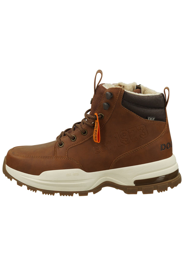 Dockers Stiefelette Lederimitat Cognac Warmfutter