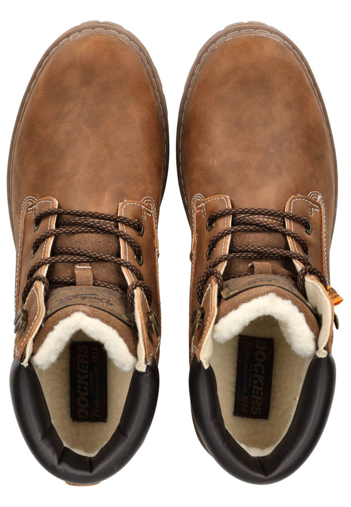 Dockers Stiefelette Lederimitat Cognac Warmfutter