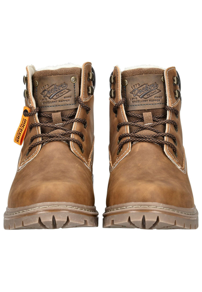 Dockers Stiefelette Lederimitat Cognac Warmfutter