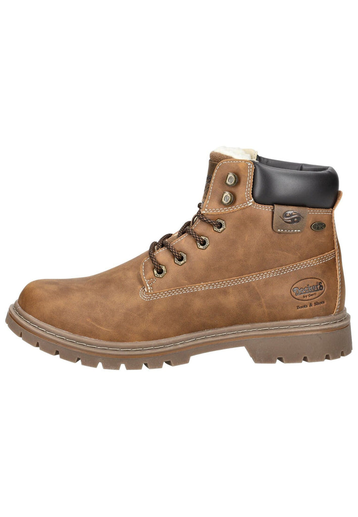 Dockers Stiefelette Lederimitat Cognac Warmfutter