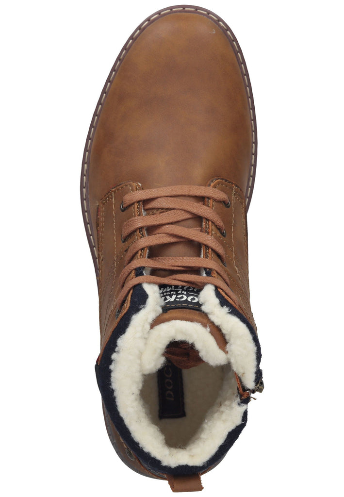 Dockers Stiefelette Lederimitat Cognac Warmfutter