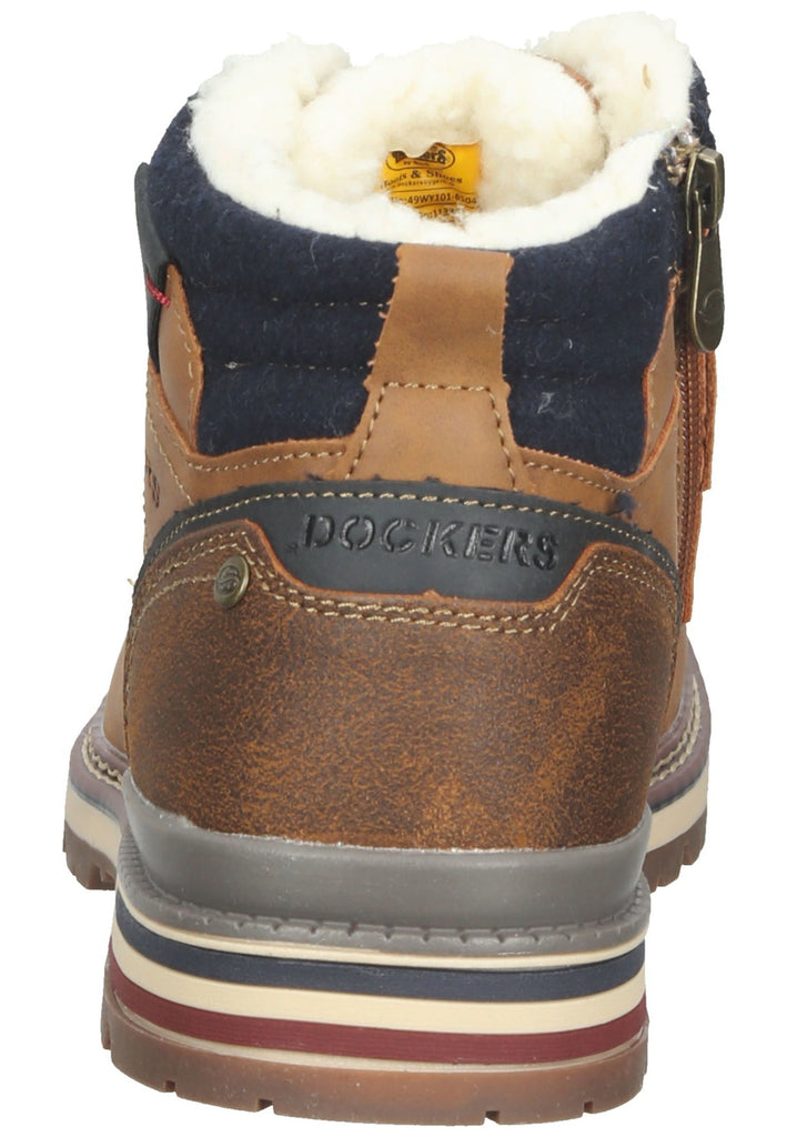 Dockers Stiefelette Lederimitat Cognac Warmfutter