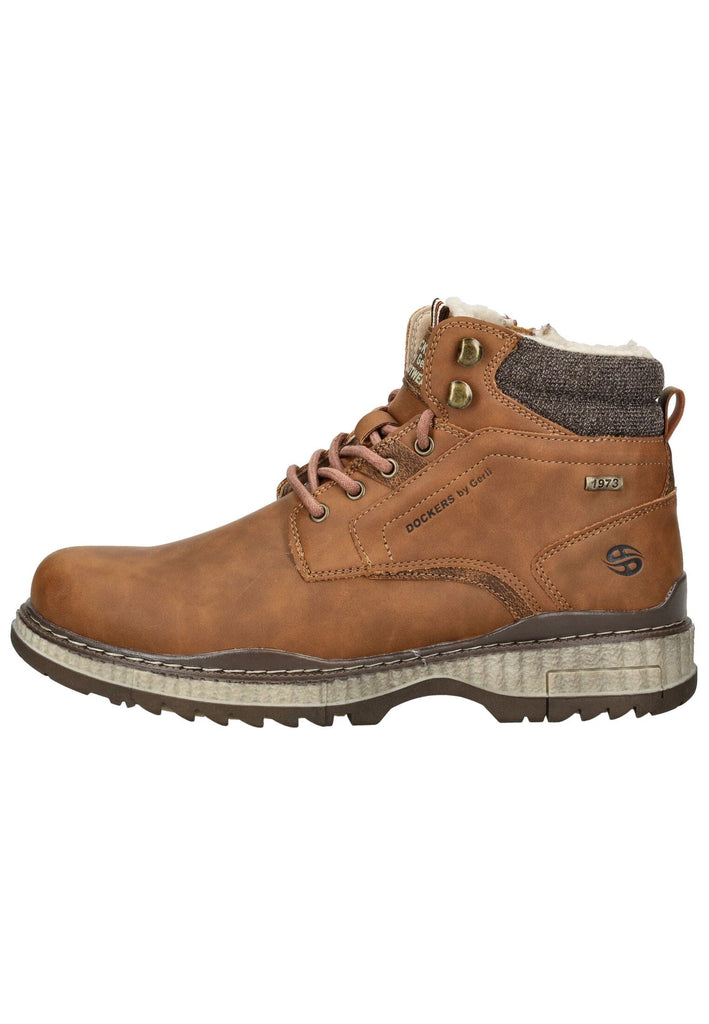 Dockers Stiefelette Lederimitat Cognac Warmfutter