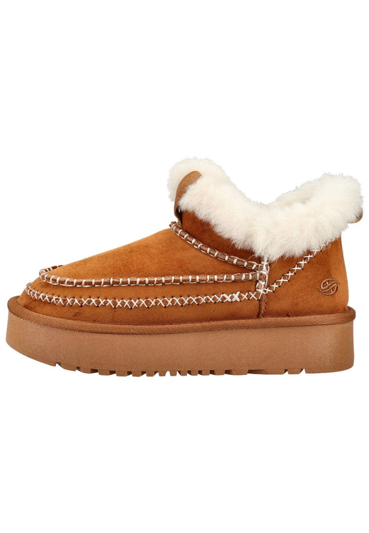 Dockers Stiefelette Lederimitat Cognac Warmfutter