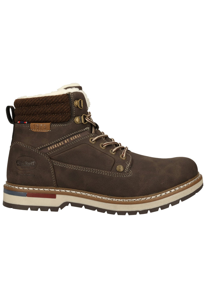 Dockers Stiefelette Lederimitat Dunkelbraun Warmfutter
