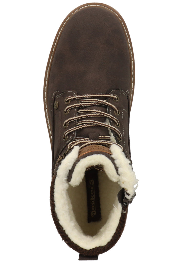 Dockers Stiefelette Lederimitat Dunkelbraun Warmfutter