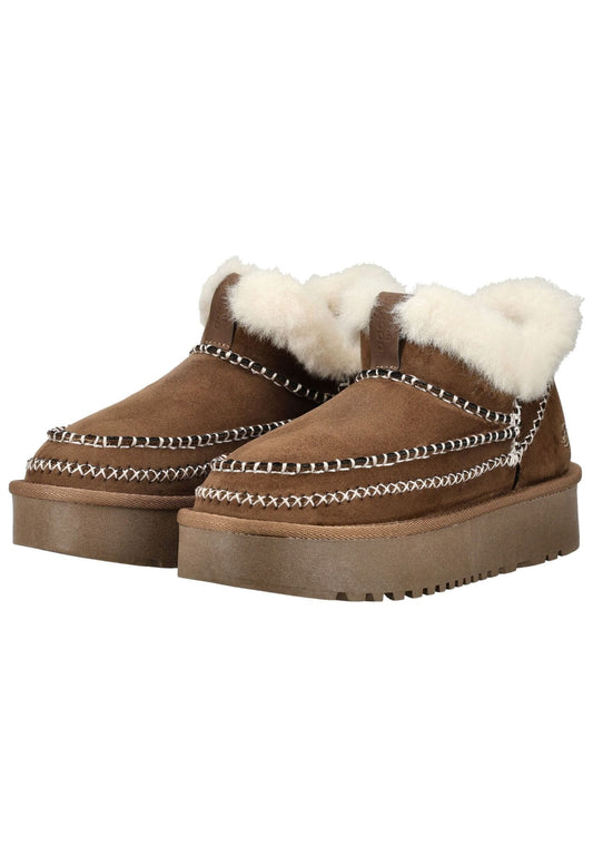 Dockers Stiefelette Lederimitat Dunkelbraun Warmfutter