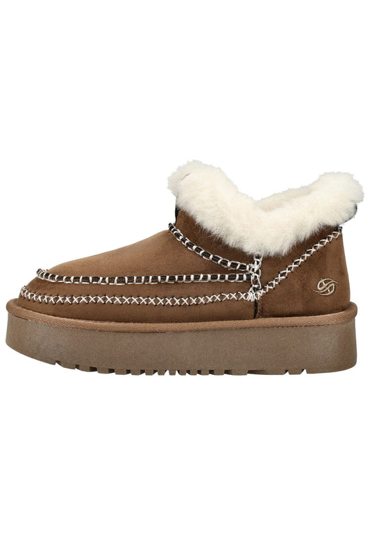 Dockers Stiefelette Lederimitat Dunkelbraun Warmfutter