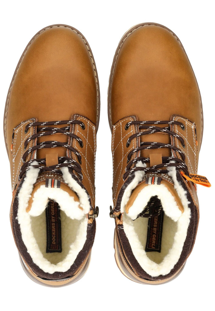 Dockers Stiefelette Lederimitat Golden Tan Warmfutter