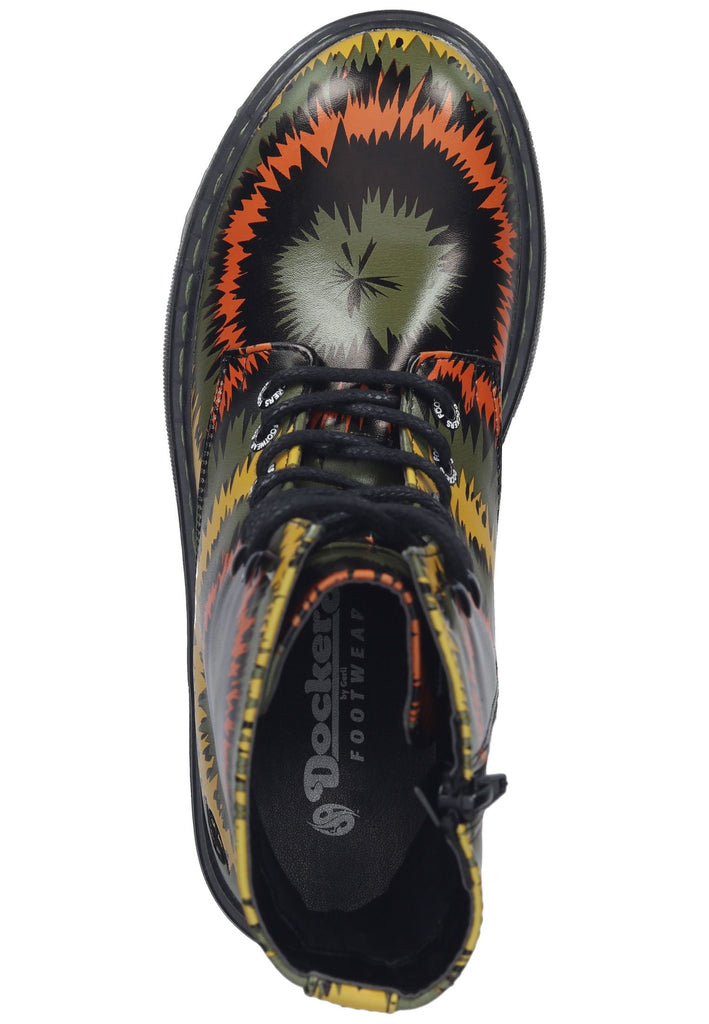 Dockers Stiefelette Lederimitat Grün/Schwarz