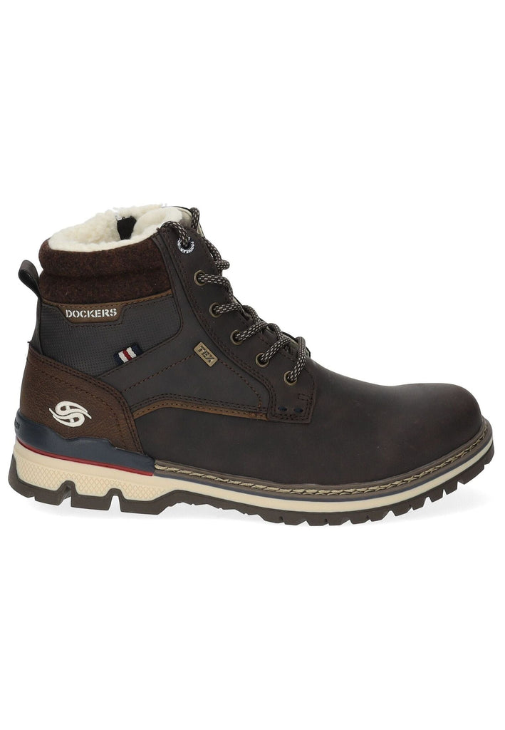 Dockers Stiefelette Lederimitat Schoko Warmfutter
