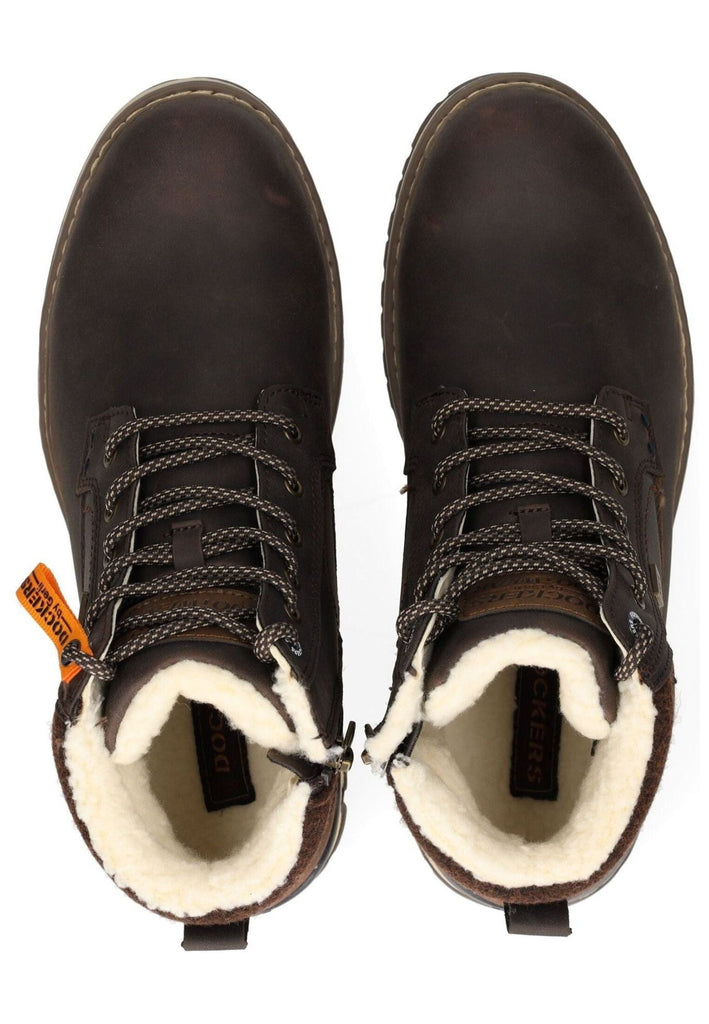 Dockers Stiefelette Lederimitat Schoko Warmfutter