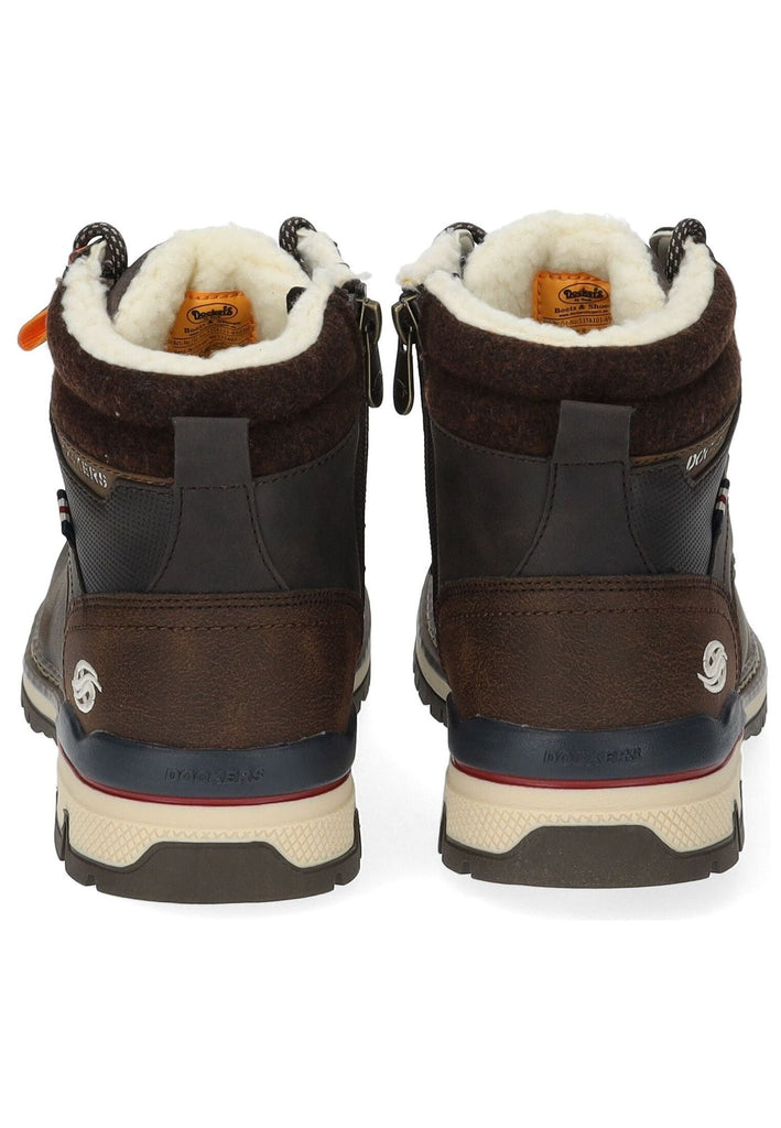Dockers Stiefelette Lederimitat Schoko Warmfutter