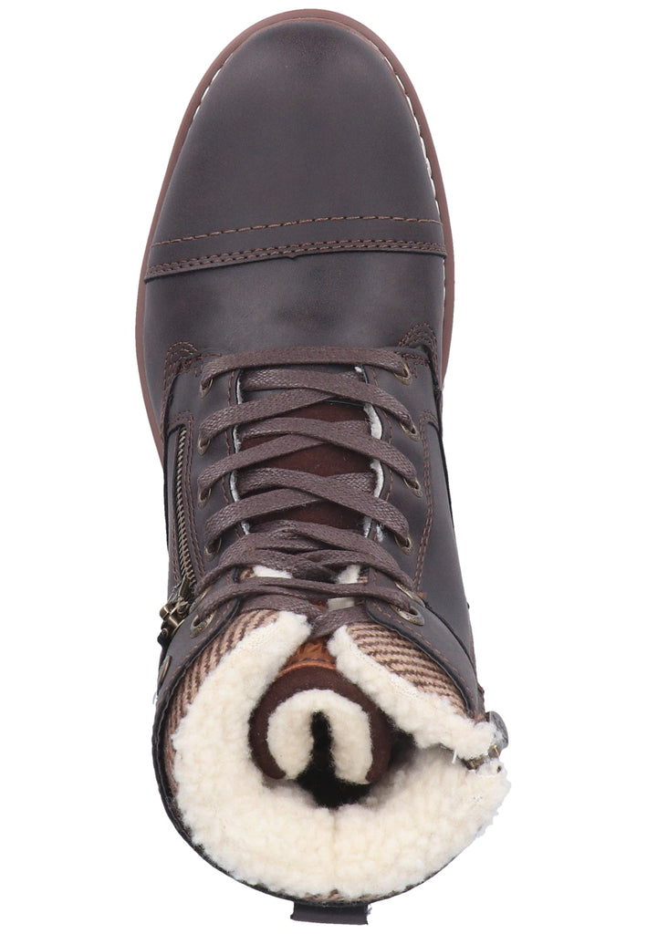 Dockers Stiefelette Lederimitat Schoko Warmfutter