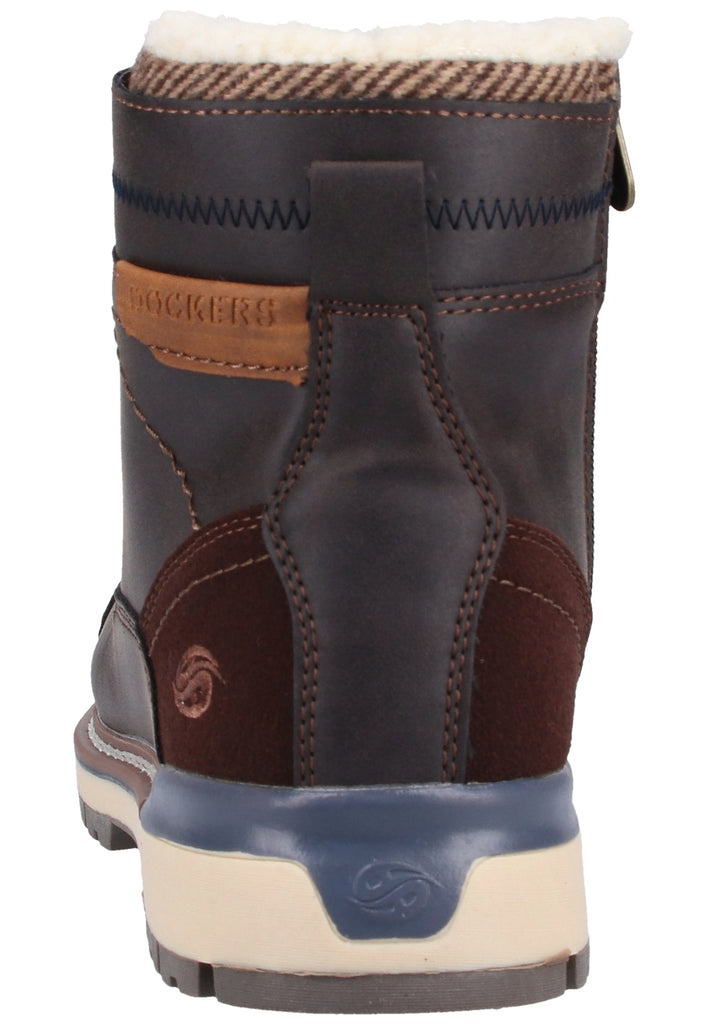 Dockers Stiefelette Lederimitat Schoko Warmfutter