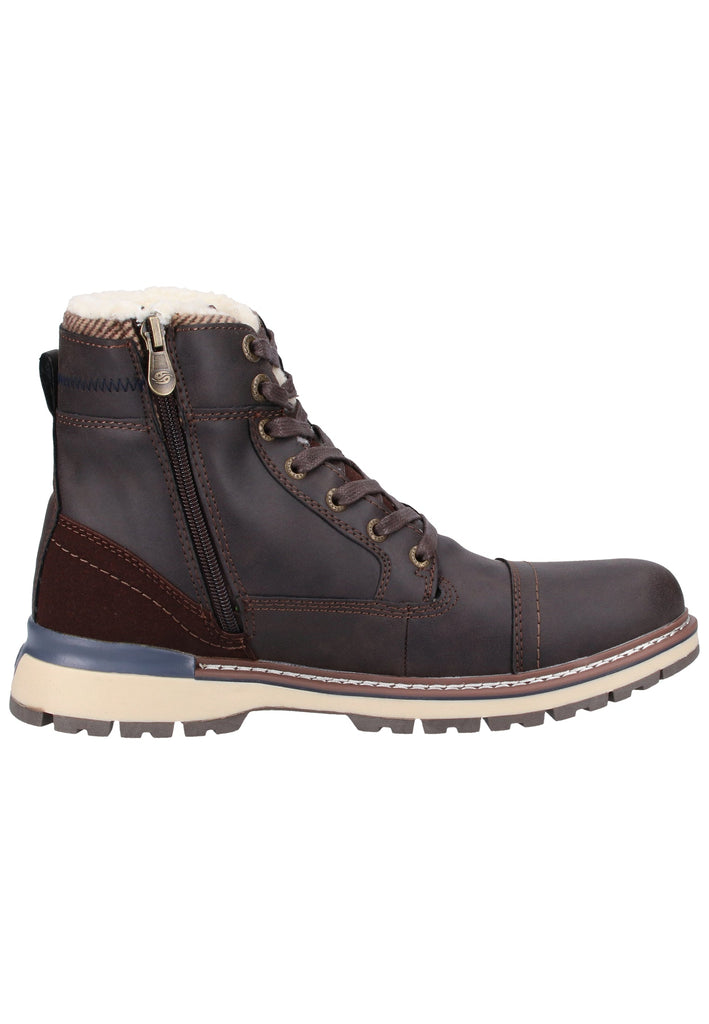 Dockers Stiefelette Lederimitat Schoko Warmfutter