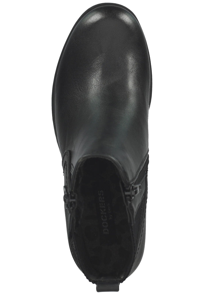 Dockers Stiefelette Lederimitat Schwarz/Grau