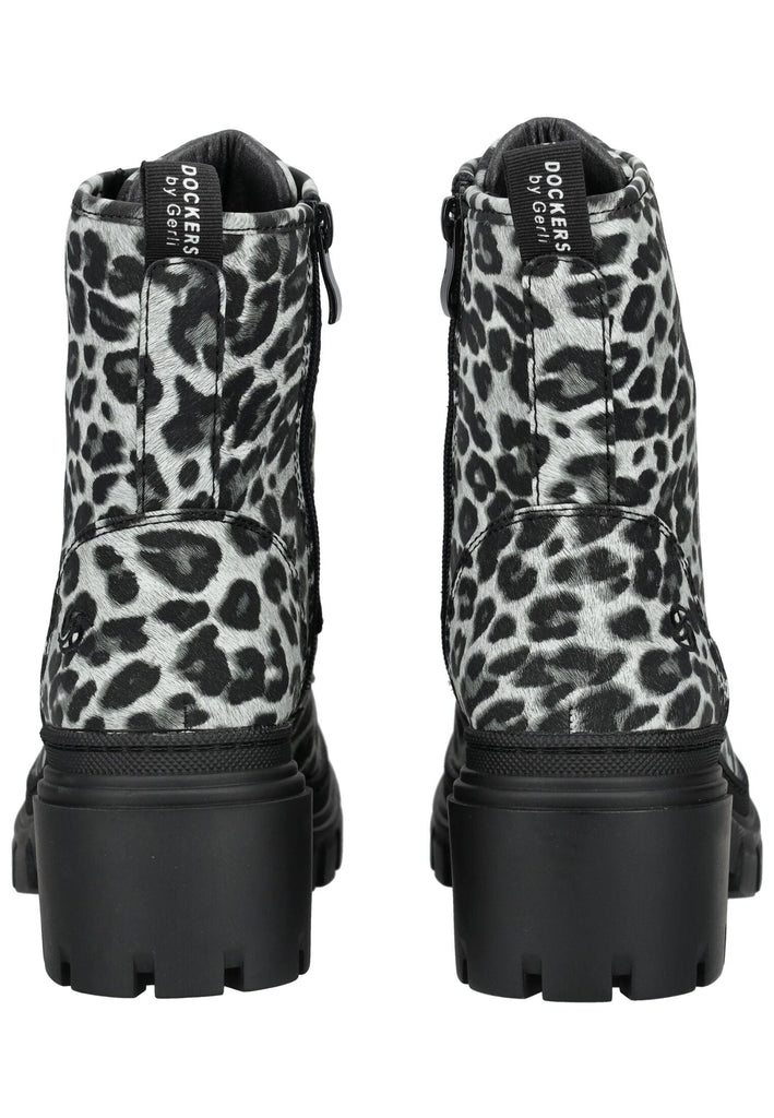 Dockers Stiefelette Lederimitat Schwarz/grau Warmfutter