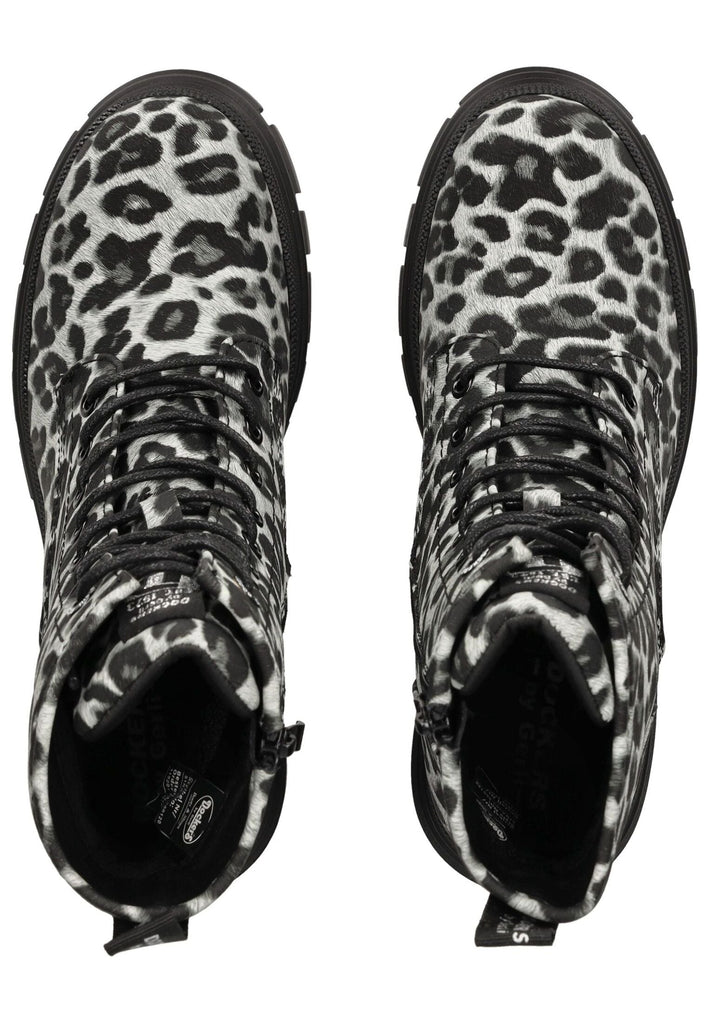 Dockers Stiefelette Lederimitat Schwarz/grau Warmfutter